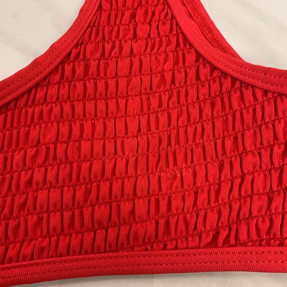 Kendall + Kylie Red Henley Bikini Top - Sz M - Picture 8 of 12